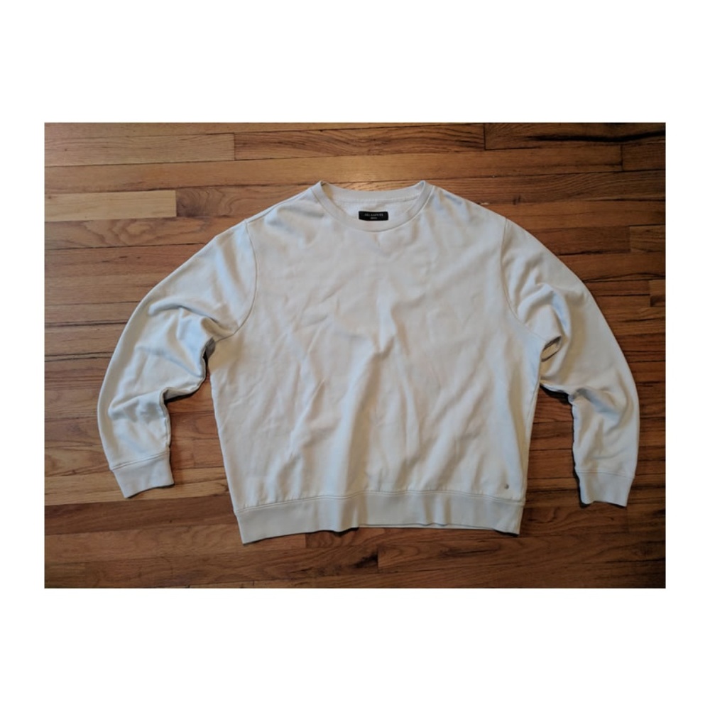 All Saints Box Fit Sweatshirt 100% Cotton - Cream